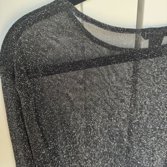 VICTORIA’S‎ SECRET Sheer Black Glitter Mesh Long Sleeve M/L Romantic Sexy Sheer - Picture 8 of 9